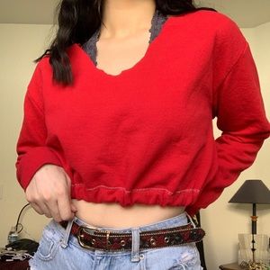 Red cropped sweater
